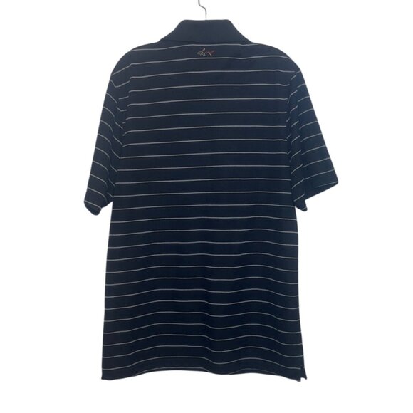 Greg Norman Tasso Elba Golf Polo Shirt Large Black Stripe - Picture 2 of 6